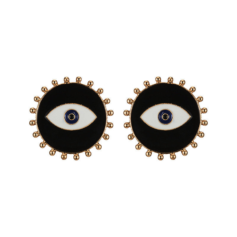 Big Evil Eye Earrings, Protection Jewelry, Boho Earings, Gifts For Her, Spiritual Earring, Stud Earrings, Unique Jewelry, Blue And Gold Eye