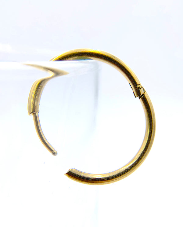 Gold Hoop Earrings, Simplistic Jewelry, Boho Earrings, Hinged Hoops, Thin Gold Hoop Earrings, Classic 1" Diameter Hoop Earring, Minimalist