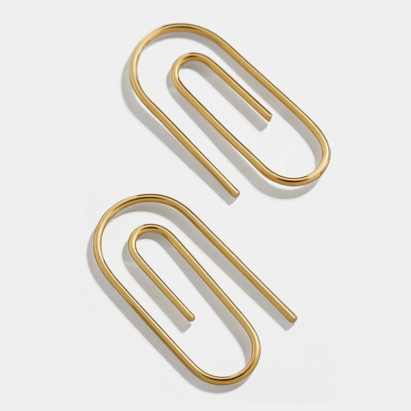 Minimalist Gold Paper Clip Earrings, Dangle Paperclip Earring, Dainty Jewelry, Boho Jewelry, Thin Gold Earrings, Unique Earrings, For Her