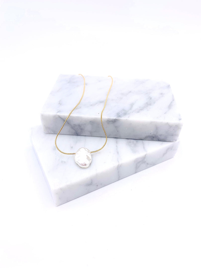 Natural Pearl Pendant Necklace, Simulated Raw Pearl, Irregular Baroque Pearl Necklace, Minimalist Jewelry, Elegant Necklace, Boho Jewelry,