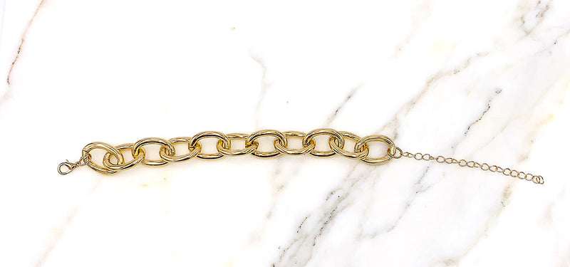 Gold Link Bracelet, Stackable Bracelet, Large Link Bracelet, Boho Jewelry, Summer Jewelry, Ankle Bracelet, Gold Chain Bracelet, Gift For Her