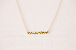 Gold Mama Necklace, Gifts For Mom, Name Plate Necklace, Boho Jewelry, Minimalist Necklace, 925 Sterling Silver, Mothers Day, Mom Necklace