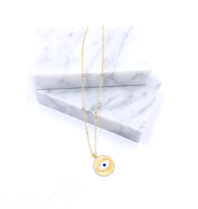 Gold Evil Eye Necklace, Boho Jewelry, Minimalist Necklace, Dainty Turkish Evil Eye Necklace, Watchful Eye, Protection Jewelry, Gifts For Her